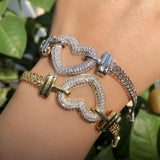 Cubic Zirconia Stone Cuban Bracelets Bangles