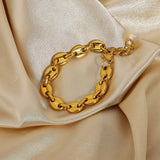 Punk Ins Pig Nose Chain Bracelet Titanium Steel Coffee Bean Bracelet