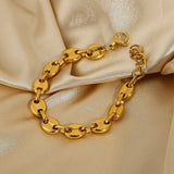 Punk Ins Pig Nose Chain Bracelet Titanium Steel Coffee Bean Bracelet
