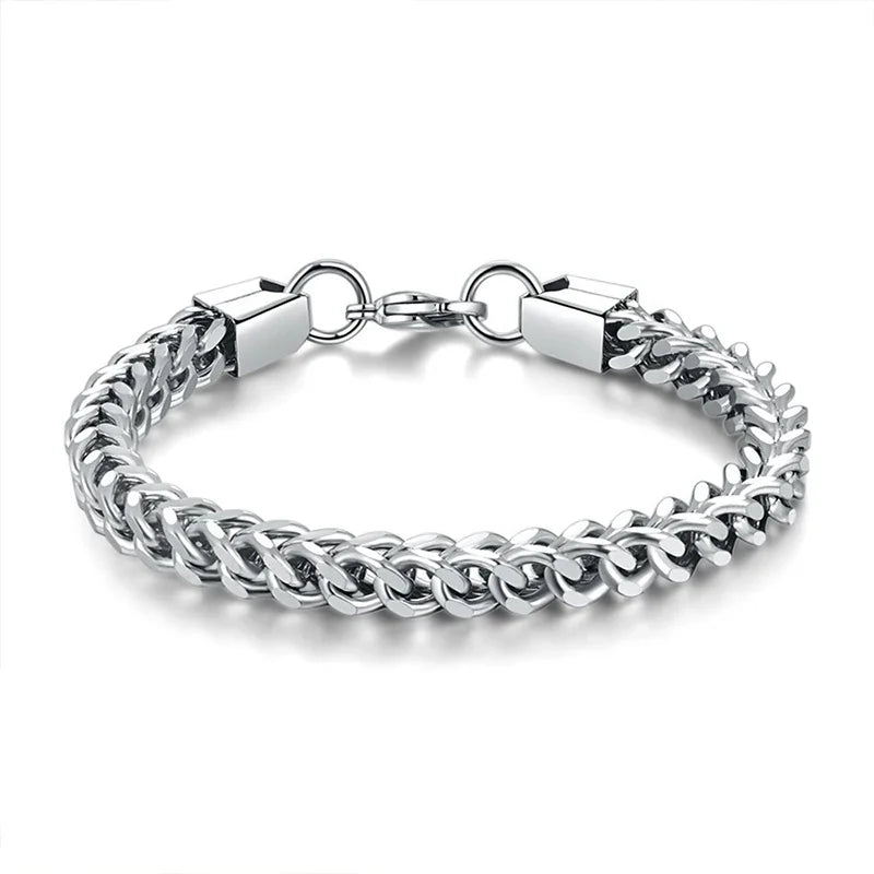 Men's Stainless Steel Hip Hop Charm Bracelet