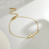 Cross Charm Bracelet Stainless Steel Christian Lobster-claw Gift