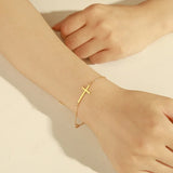 Cross Charm Bracelet Stainless Steel Christian Lobster-claw Gift