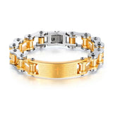 Mens Stainless Steel Motorcycle Chain Bracelet