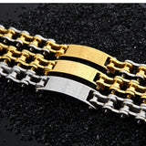 Mens Stainless Steel Motorcycle Chain Bracelet