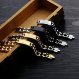 Mens Stainless Steel Motorcycle Chain Bracelet