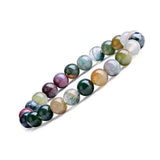 Indian Agate Bead Charm Bracelet Natural Stone Unisex Couple
