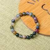Indian Agate Bead Charm Bracelet Natural Stone Unisex Couple