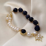 Charm Bracelet Sand Stone Pearl Zircon Women Bracelet Jewelry