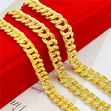 Yellow Plated Link Chain Bracelet & Bangles Wristband High Jewelry