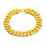 Yellow Plated Link Chain Bracelet & Bangles Wristband High Jewelry