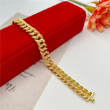 Yellow Plated Link Chain Bracelet & Bangles Wristband High Jewelry