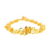 24k Gold-Filled Flower Chain Bracelet for Women