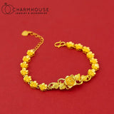 24k Gold-Filled Flower Chain Bracelet for Women