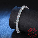 Women's S925 Silver Moissanite Bracelet Platinum Plated Wedding Jewelry