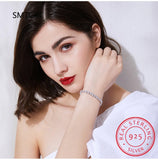 Women's S925 Silver Moissanite Bracelet Platinum Plated Wedding Jewelry