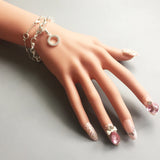 925 Sterling Silver Charm Bracelet Round Lobster Clasp Woman Jewelry Gift