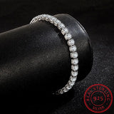 Women's Silver Crystal Diamond Tennis Bracelet 4mm