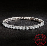 Women's Silver Crystal Diamond Tennis Bracelet 4mm