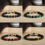 Charm Buddha Bracelet Homme 8mm Round Stone Chakra Bracelet Men