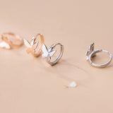 Charm Butterfly Small Hoop Earring Silver 925