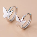 Charm Butterfly Small Hoop Earring Silver 925