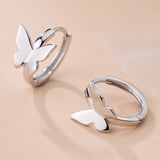 Charm Butterfly Small Hoop Earring Silver 925