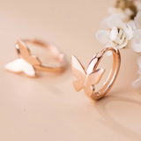 Charm Butterfly Small Hoop Earring Silver 925