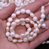 8-9mm Freshwater Pearl Beads Charm Button Natural Loose DIY Jewelry Making