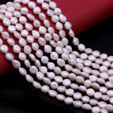 8-9mm Freshwater Pearl Beads Charm Button Natural Loose DIY Jewelry Making