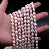 8-9mm Freshwater Pearl Beads Charm Button Natural Loose DIY Jewelry Making