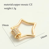 Copper Zircon Charms for Jewelry Making Heart Star Moon Cross Pendant