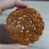 Classic Vintage Chinese Pattern Gemstone Pendant Necklace