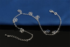 925 Silver Charm Clover Anklet for Women