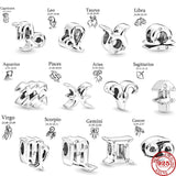925 Silver Charm Pendant for Bracelets, Letter Beads Jewelry