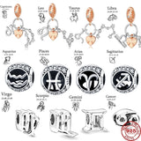 925 Silver Charm Pendant for Bracelets, Letter Beads Jewelry