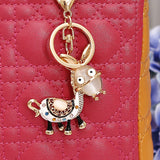 Crystal Animal Donkey Keychain Bag Keyring Women Keyfobs Chaveiros