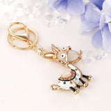 Crystal Animal Donkey Keychain Bag Keyring Women Keyfobs Chaveiros