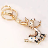 Crystal Animal Donkey Keychain Bag Keyring Women Keyfobs Chaveiros