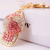 Crystal Baseball Cap Style Keychain Bag Buckle Car Party Gift Keyfob R084