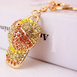 Crystal Baseball Cap Style Keychain Bag Buckle Car Party Gift Keyfob R084