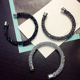 Charm Crystal Cuff Bracelet Jewelry Chain for Women Birthday Gift Bangle