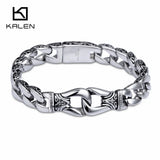 Cuban Men Handcuff Bracelet Stainless Steel Homme Chain