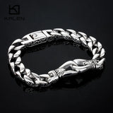 Cuban Men Handcuff Bracelet Stainless Steel Homme Chain