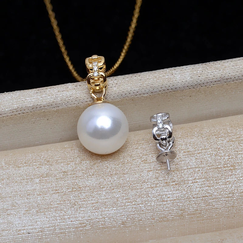 925 Silver Pendant Mounts Base Findings 3pcs/lot