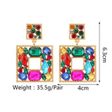 Vintage Fairy Square Crystal Dangle Earrings - Christmas Pendant