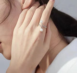 925 Silver Adjustable Finger Ring Settings for Beads