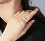925 Silver Adjustable Finger Ring Settings for Beads