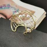 Animal Charm Bracelet for Women, Pearl Alloy Cuff Jewelry