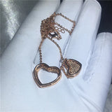 Heart Pendant with Zircon CZ Silver Necklace for Women