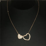 Heart Pendant with Zircon CZ Silver Necklace for Women